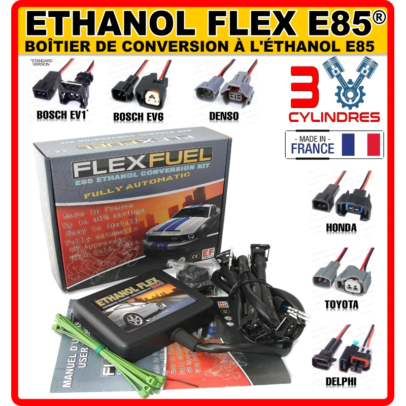 Boitier de Conversion Ethanol 85 - 3 cylindres - Kit Ethanol Flex E85