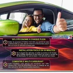 KIT ETHANOL FLEX E85 - BOITIER BIOETHANOL FLEX de 3 à 8  CYLINDRES - KIT E85